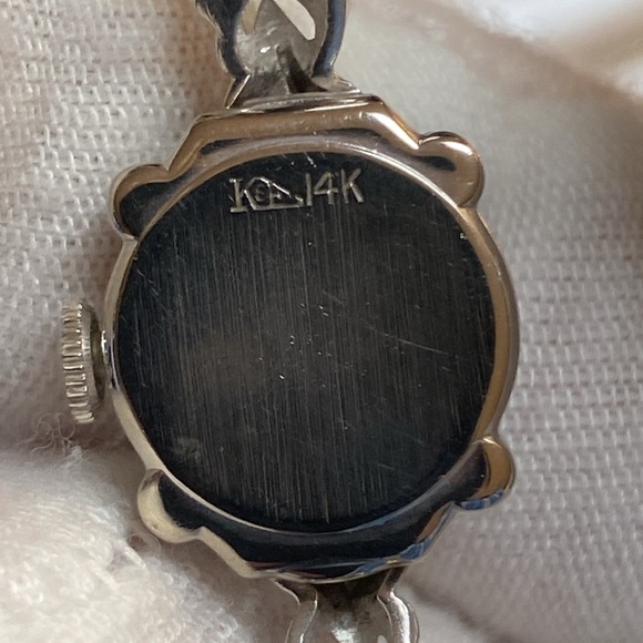 Vintage Longines 14k White Gold Diamonds Art Nouveau Wind Up Watch - Picture 11 of 17